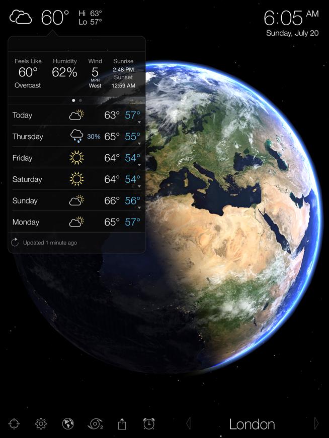 Living earth 1 21 – desktop weather & world clockwise